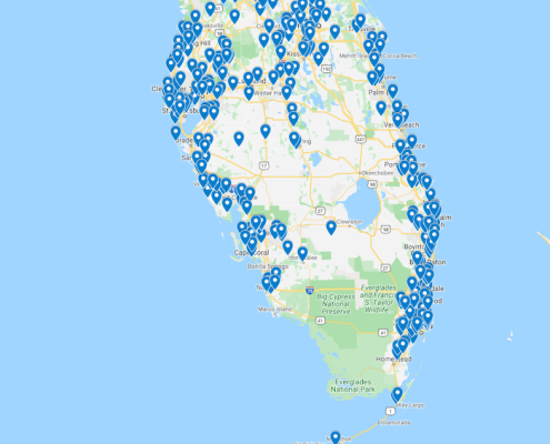 Map of South Florida Region Detailed map showing the South Florida region with cities