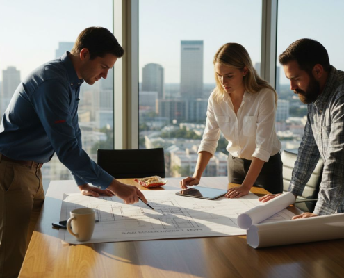 Florida engineering team collaborating in office